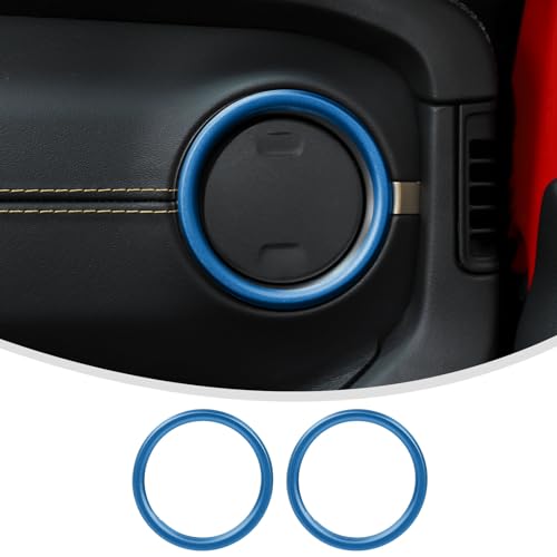 Linskip for 2024-2025 Jeep Wrangler JL 4XE & Gladiator JT Dash Air Vent Rings, Air Vent Covers Compatible with Sport, Rubicon, Sahara, Willys, Rubicon, Interior Accessories(Blue)