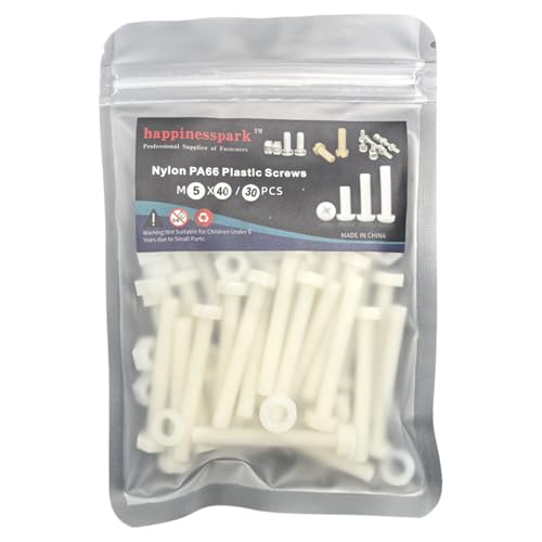 Fixation automobile sans rouille en nylon M5 x 40 à tête hexagonale