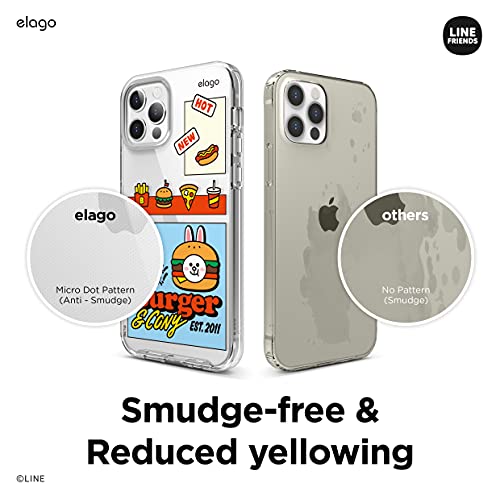 Elago L Line Friends Burger Time Hybrid Case Compatible With Iphone 12, Compatible With Iphone 12 Pro 6.1 Inch, Full Body Protection (Screen & Camera Protection) [Official Merchandise] (Cony) #TOP4