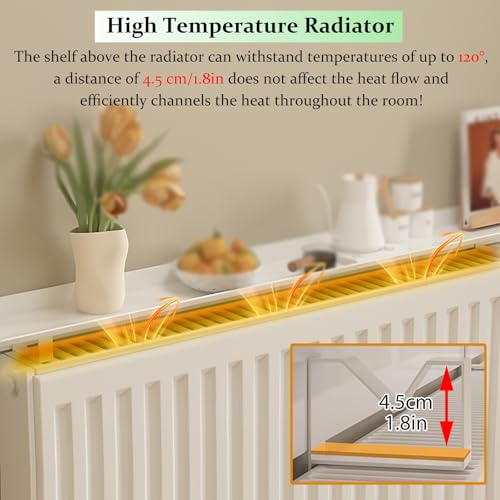 Tablette radiateur bois dans un studio ou une ferme chic