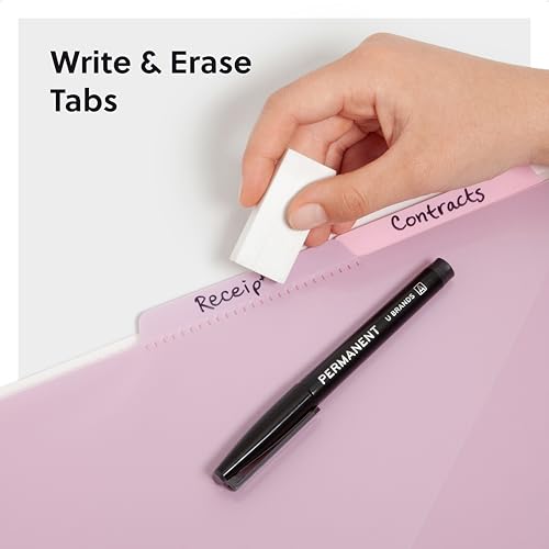 Image of Smead Poly Project Organizer, 6 Tabs, 12 Pockets, Letter Size, Pastel (89208) (Pack of 1)