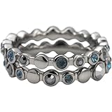  DKNY Damen Ring poliert Grau Montana und Dark Indigo Swarovski Kristalle Größe M 1/2