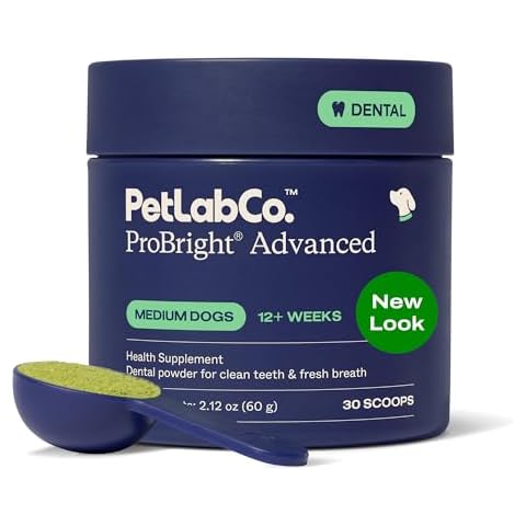 PetLab Co. ProBright Advanced Dental Powder - Dog Breath Freshener - Teeth Cleaning Made Easy – Targets Tartar & Bad Breath - Packaging May Vary - Formulated for Medium Size Dogs Cover