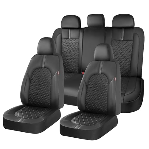Image of Coverado Seat Covers, Car Seat Covers Full Set, Black Front Seats Back Seat Cover, Seat Covers Non-Slip Seat Protectors Universal Fit for Most Cars (Black)