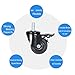 Heavy Duty Casters, M16x30mm Stem Casters Low Gravity Center Swivel Castors 3000lbs Load Heavy Capacity Caster Wheels Set of 4 for Industry, Workbench etc (3 Inch, 2 with Brakes 2 Without Brakes)