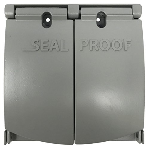 Sealproof 2-Gang Outdoor Weatherproof Metal Flat Electrical Outlet Receptacle Box Cover, Double Gang, 25-In1, Ul Listed #TOP1