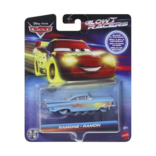 Disney Cars Pixar veículo de brinquedo Ramón Glow Racer para crianças de 3 anos a partir de