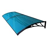 Türüberdachung, Veranda, Fenster, Markise, Vordertürabdeckung, Regen-Schneeschutz, Dachunterstand, Schwarze Klammer mit blauen Paneelen (Size : 60cmx120cm) (80cmx200cm)