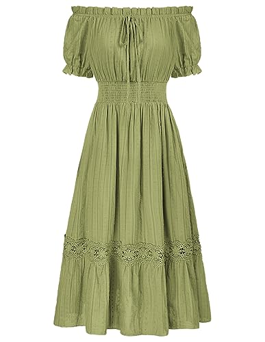SCARLET DARKNESS Viktorianisches Corsagenkleid – Retro A-Linie Mit Quadratischem Kragen | Damenkleidung In Aprikose