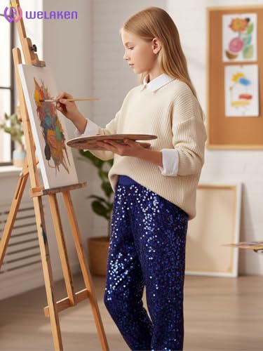 Image of WELAKEN Sequin Casual Pants for Girls with Lining Kids & Little Girl's Sparkling Trousers