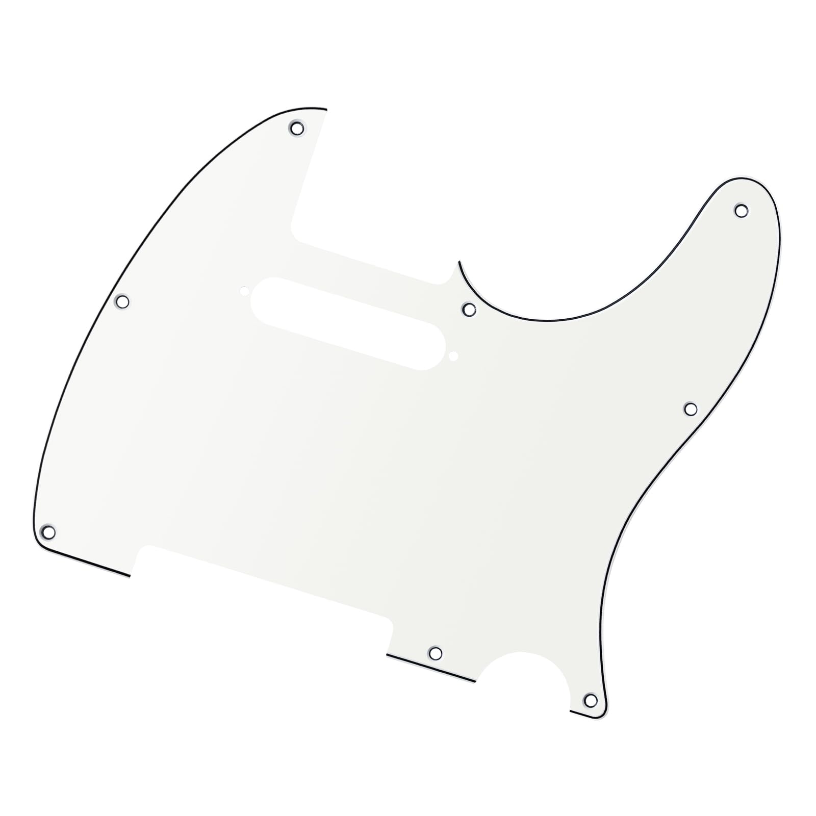 Banworks 3 Ply Tele Pickguard 8-Hole Electric Guitar Pickguard Scratch Plate for USA/Mexican Modern Style Standard Tele Telecaster JT/HB-03 Vintage White - Image 4