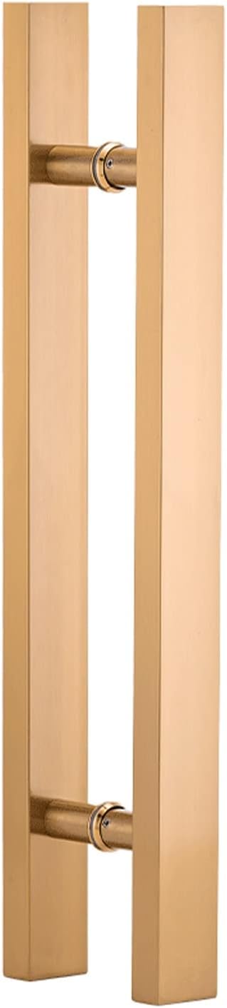 Modern Glass Door Handles for Sliding Doors,Modern Square/Rectangular Door Handle for Security Door Wooden Door,Push Door Handle with Mounting Screws (Color:Gold,Size:80cm (31 1/2"