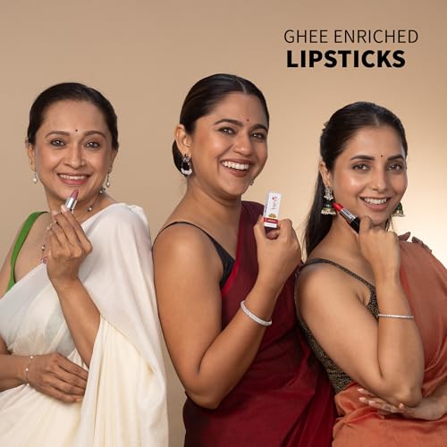 Image of Barva Natural & Moisturising Lipsticks Made Using Pure Ghee, Kokum Butter And Mineral Colours, 4.3g (Elegant Red 612)
