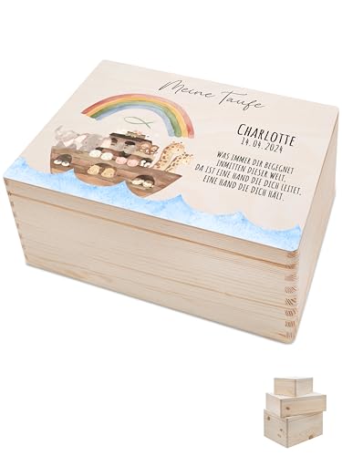 Bärenfreunde personalisierte Baby Erinnerungsbox Taufe Arche