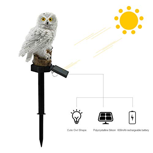 Decdeal Garden Luzes solares de LED decorativas de resina para ambientes externos com estaca para de