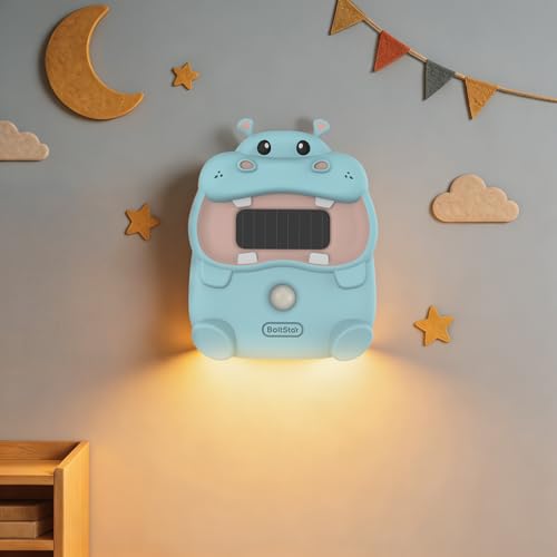 Motion Sensor Night Light for Kids: Cute Hippo Solar Nightlight - No Charge