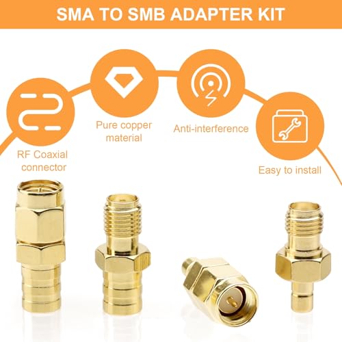 HENGBIRD DAB Autoradio Antenne, SMA zu SMB, Adapter DAB SMB Adapter Car Aerial Antenna Adapters Kit RF Konverter Antennenadapters Kit SMA SMB Stecker Buchse Adapterr für Autoradio Satellit Sirius XM