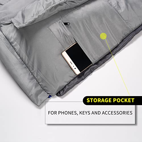 0 Degree Winter Sleeping Bags For Adults Camping (350Gsm) -Temp Range (5F – 32F) Portable Waterproof Compression Sack- Camping Sleeping Bags For Big And Tall In Env Hoodie: Hiking Backpacking 4 Season #TOP5