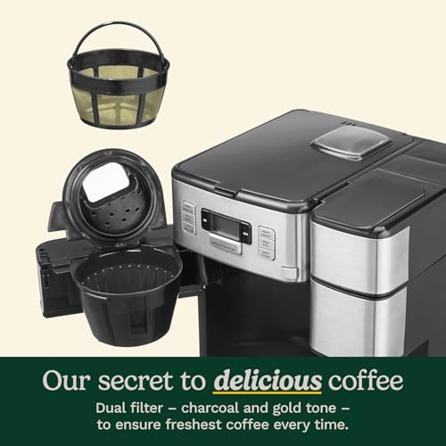 Cuisinart Coffee Center Grind and Brew Plus, Built-in Coffee Grinder, 12-Cup Carafe and Single-Serve Brewer, Black/Silver (SS-GB1C) by Cuisinart - Image 5