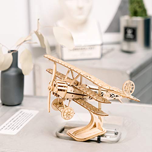 Hands Craft Diy 3D Wooden Puzzle – Laser Cut Assembly Airplane Model Building Kit Brain Teaser Puzzles Educational Stem Toy Adults And Kids To Build Safe And Non-Toxic Premium Wood Tg301 #TOP2