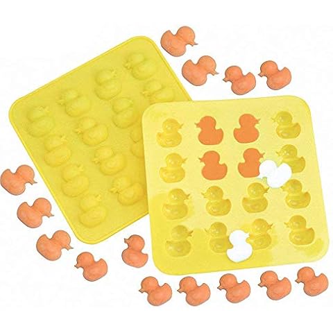 MoldFun 2-Pack Mini Size Rubber Duck Silicone Mold for Chocolate, Candy, Gummy, Jello, Ice Cube, Polymer Clay, Crayon Melt Cover