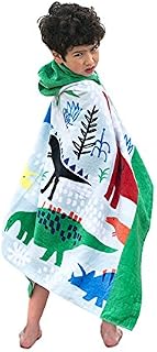 Bavilk Kids Children Hooded Towel Dinosaur Swim Beach Bath Towel Pool Cover Up