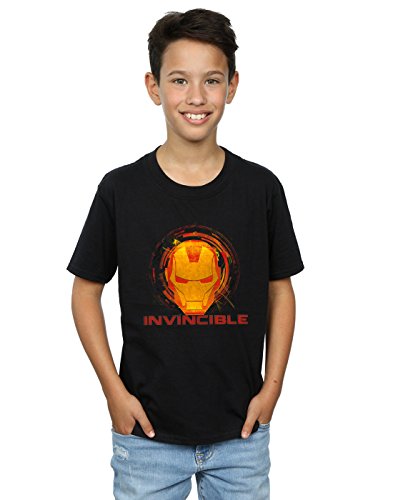 Image of Marvel Boys Avengers Iron Man Invincible T-Shirt Black 7-8 Years