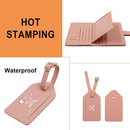 Image of Melsbrinna Passport Holder,Passport Holder Card Slots,Cute Passport cover for Women /Men,Waterproof Rfid Blocking Travel Wallet, GP-Pink, Sleek and Functional