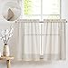 Tier Curtains for Kitchen 24" CAF?Curtains Solid Short Window Curtain Sets for Bathroom Tiers(1 Pair, Crude)