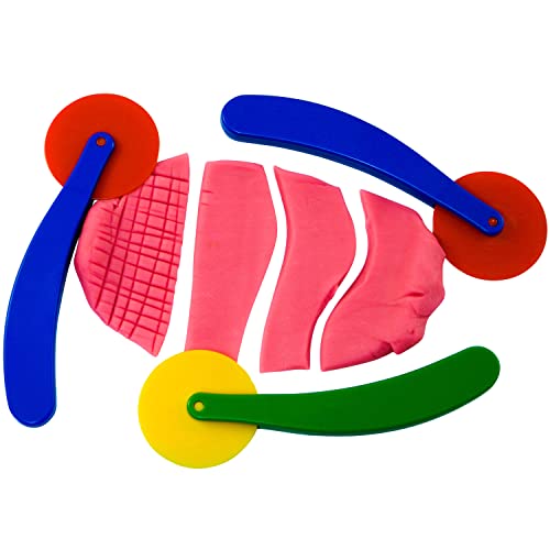 EDUPLAY Lot de 3 roulettes Lisses pour pâte à Modeler