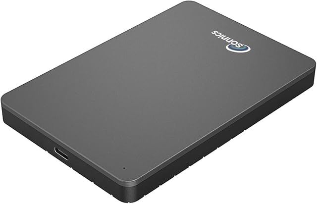 Sonnics 1TB Grey External Portable Hard drive type C USB 3.1 Compatible with Windows PC, Mac, Smart tv, XBOX ONE/Series X & PS4 /PS5