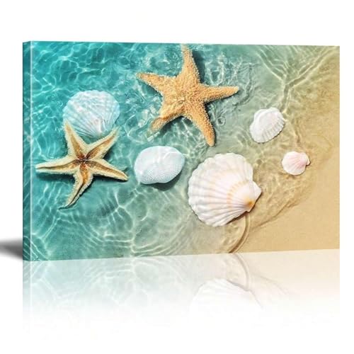 Peinture sur toile coquillage et étoile de mer XINBAO 60x80 cm