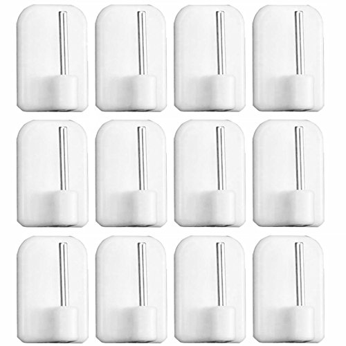 Lot de 12 crochets pour scheibengardienen Blanc autocollant/adhésifs Tringle vitrage Tringle Cover