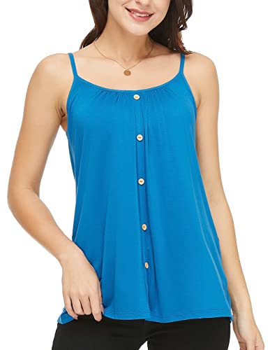 Image of Camisoles for Women with Built in Bra Adjustable Strap Tank Tops Cami Sleeveless Summer Tops for Workout Sleeping Traveling