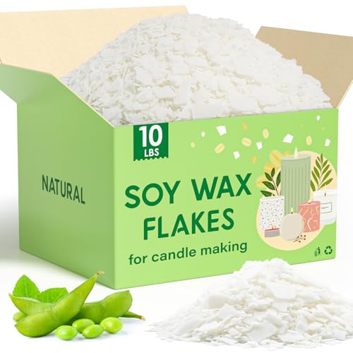 CHILLFLAME Soy Wax Flakes, Natural Candle Wax, Organic Soy Wax for Candle Making from Farm, No Harmless, Additives, and Pure (10 lb)