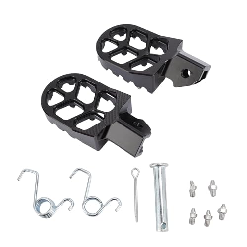 Generic Dirt Bike Foot Peg, 7075 Aluminum Alloy Motorcycle Foot Rest Peg with Hardened Steel Teeth for Surron Light Bee X S E Ride Pro SS CRF150F 2003-2019 CRF230F 2003-2019 X160 X260 (Black)