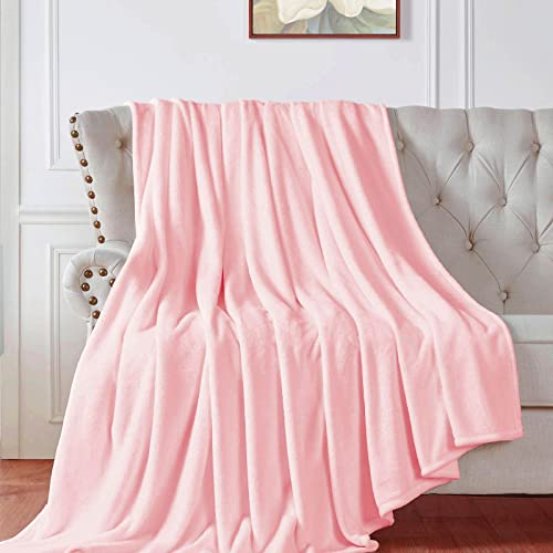 Walensee Fleece Blanket Plush Throw Fuzzy Lightweight (Throw Size 50X60 Pink) Super Soft Microfiber Flannel Blankets For Couch, Bed, Sofa Ultra Luxurious Warm And Cozy For All Seasons #TOP6