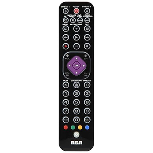RCA RCRTBL06BE 6-Device Ultra-Slim Universal Remote; Controls up to 6 Devices; Ultra Slim Design, 1/2" thin; Works with All Major Brands; Controls Roku, Apple TV, and Other Streaming Devices
