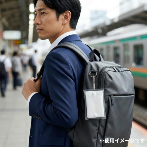 ポケットティッシュケース ティッシュカバー ボールチェーン付き 携帯 吊り下げ コンパクト 軽量 透明 クリア 携帯用 リールストラップ付き 通勤 通学 通園 旅行 鞄に装着 [3]