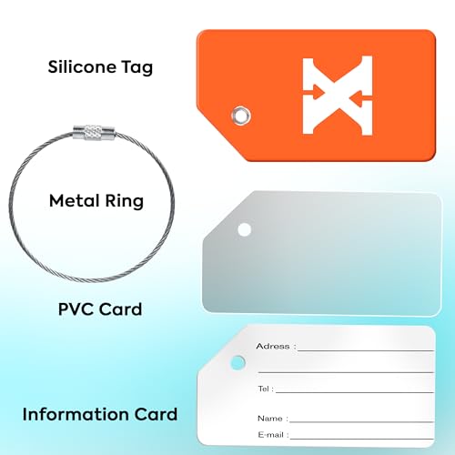 Image of Storite Silicon Luggage Tags with Steel Loop for Travel Suitcase & Trolley Bags for Easily Identification of Bags (3, X Letter)