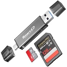 SmartQ C350 USB C sd card reader and USB 3.0 Super Speed Memory Card adapter for MicroSDXC and SDHC Card, SD, SDXC, SDHC, SD Cards, Works for Windows, Mac OS X, Android Devices, OTG Adapter
