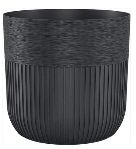 Ap Supplies Deep Black Luca Pot 140Mm – Modern Plant Pot Without Drainage Hole, Decorative Indoor Planter For Houseplants, Succulents & Home Décor