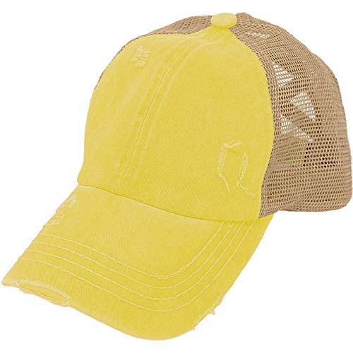 Image of C.C Ponytail Criss Cross Messy Buns Ponycaps Baseball Cap Dad Trucker Mesh Hat