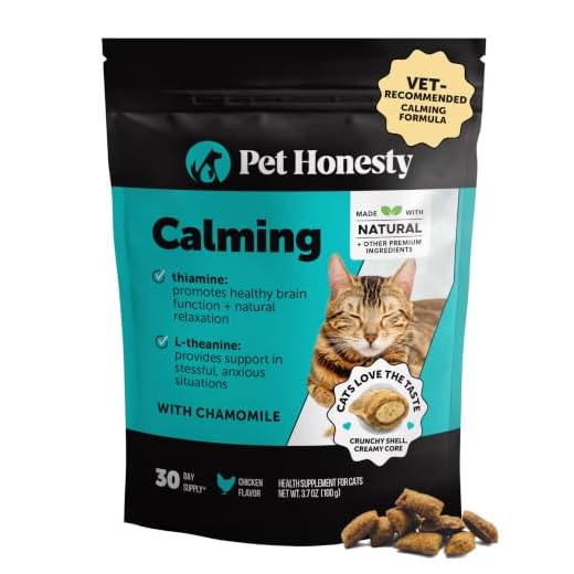 Cat Calming Treats for Anxiety Relief - Dual Texture Crunchy Creamy Calming Chews for Cats - Feline Stress Relief Behavior Support for Travel, Vet Visits, Grooming, Separation Anxiety (30-Day Supply)