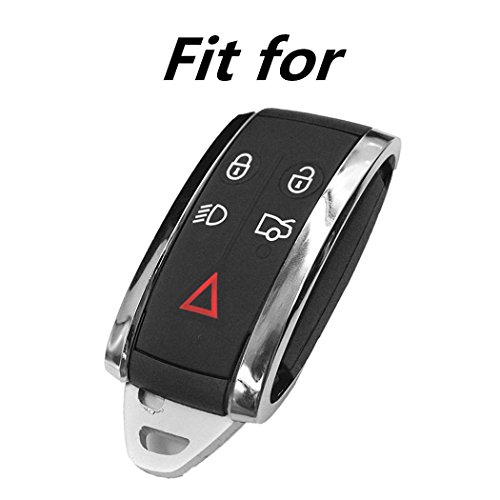 Wfmj Black Leather For Jaguar Xk8 S-Type Super V8 X-Type Xf Xfr Xj Xj8 Xjr Xk Xkr Vanden Plas 5 Buttons Remote Smart Key Chain Cover Case Fob #TOP4