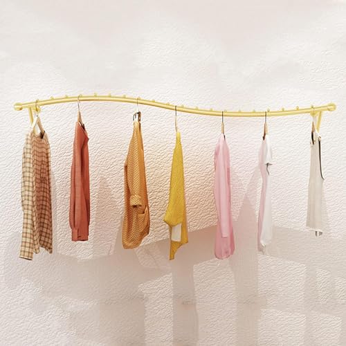 Porte-manteau mural doré robuste avec tringle créative pour suspendre et sécher