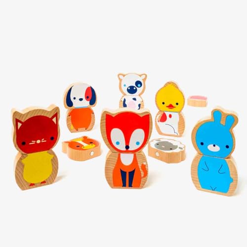 Les 8 animaux magnétiques en bois