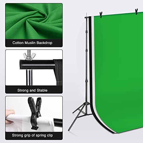 Yesker Photography Lighting Kit 8.5 X 10 Ft Background Support System Umbrellas Softbox Continuous Lighting Kit For Photo Shoot Studio Portrait, Product And Video Recording Photography #TOP2