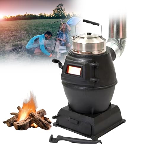 Poêle à bois avec châssis robuste et vitre en fonte de haute qualité - 2