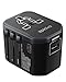 Travel Power Adapter - EPICKA All in One Worldwide International Universal Wall Charger AC Plug Adaptor with 3.4A Dual USB Charging and 3.0A USB Type-C For USA EU UK AUS (2 USB + TYPE C - Grey)